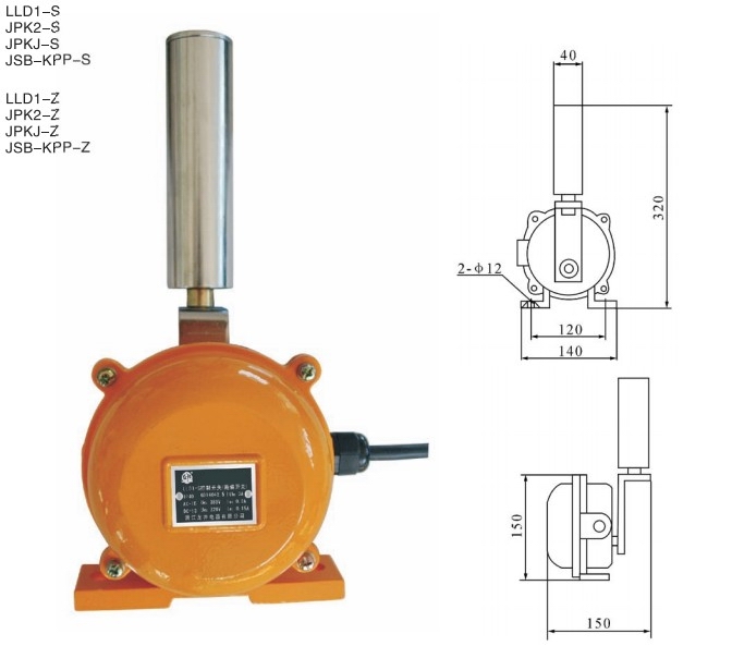 LLD1(JPK、JSB-KPP)系列兩極防偏開關(guān)尺寸圖
